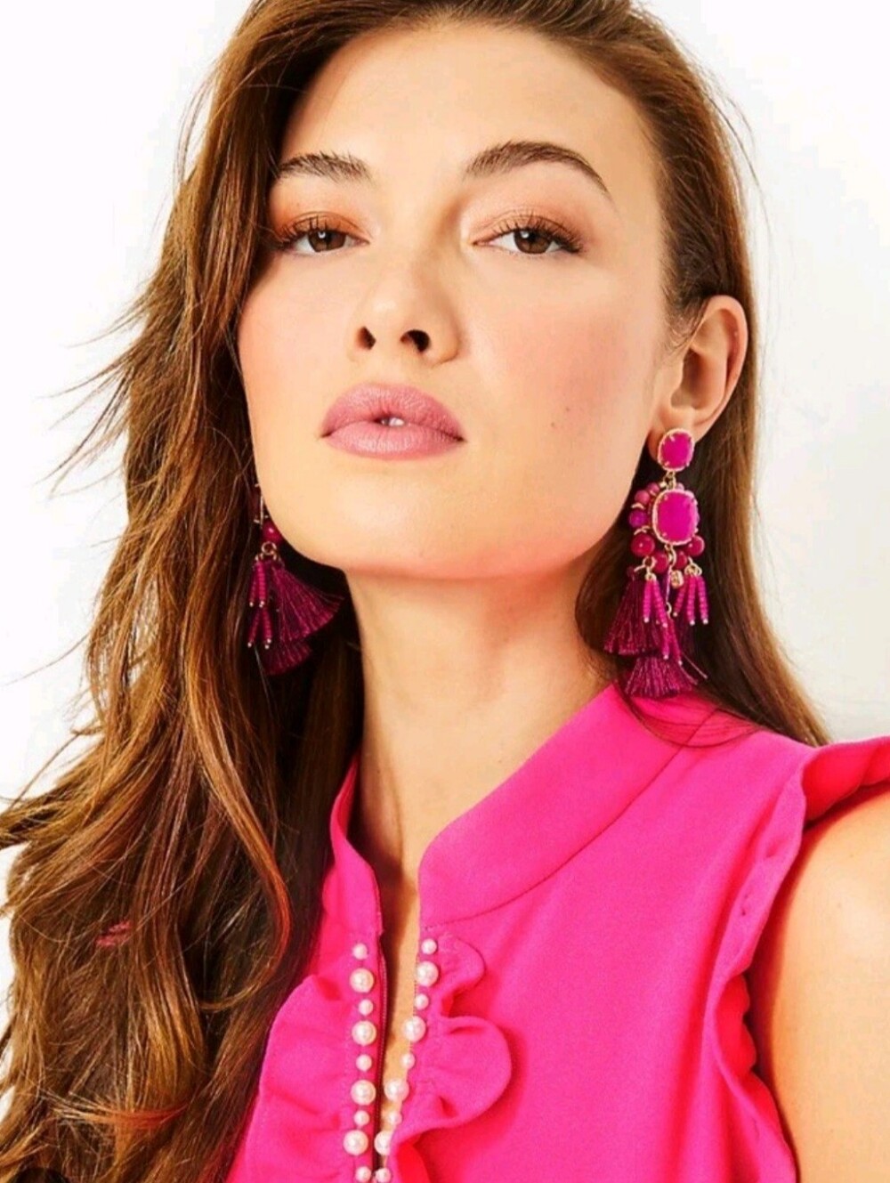 Lilly Pulitzer Amarena Cherry Beaded Tassel Earrings